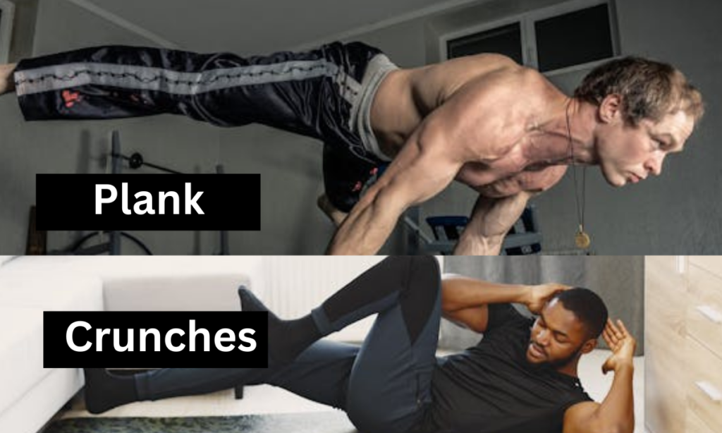 plank and Crunches Abdomen Exercises for Men