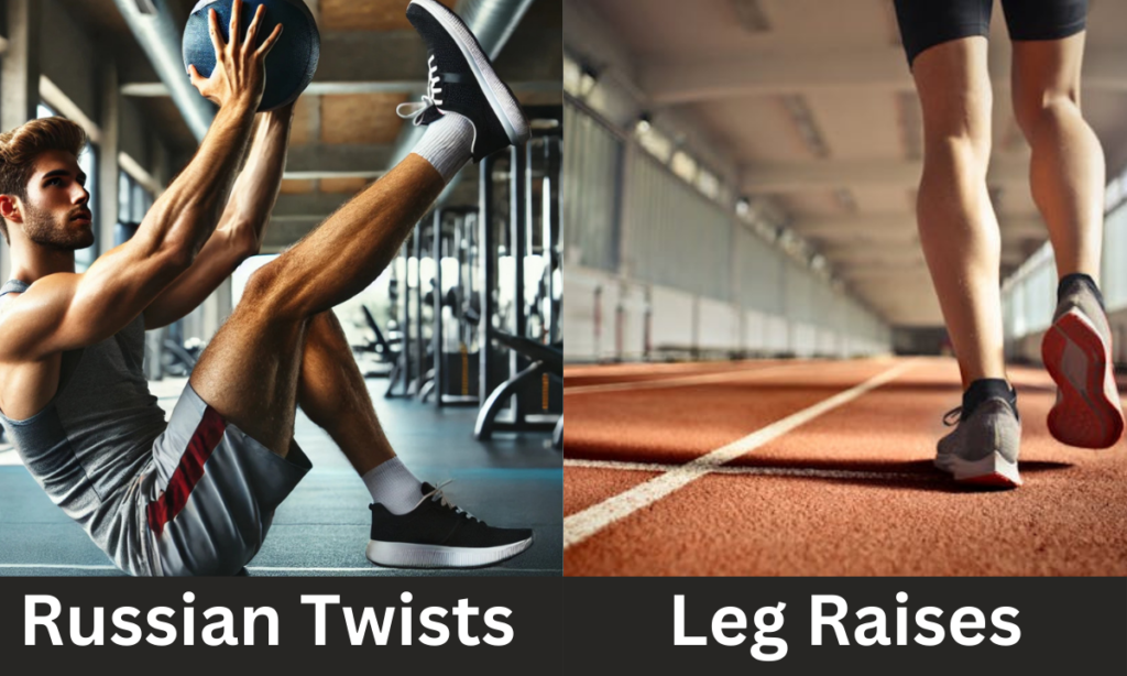 Russian Twists and Leg Raises Abdomen Exercises for Men