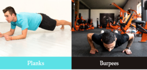 plank and Burpees all body workouts