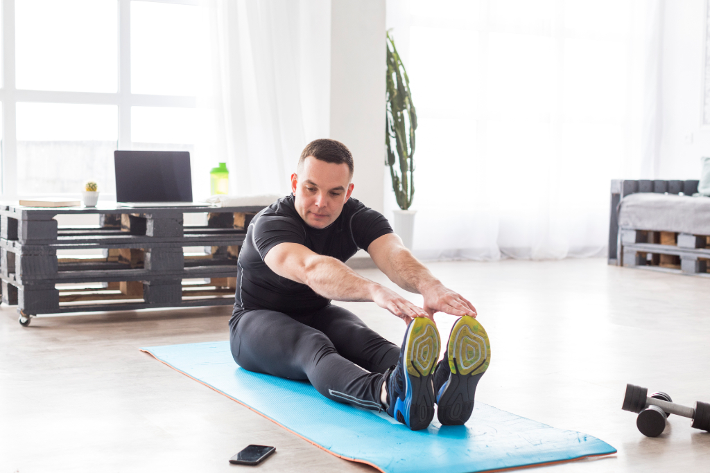 Male doing workout at home All Body Workouts